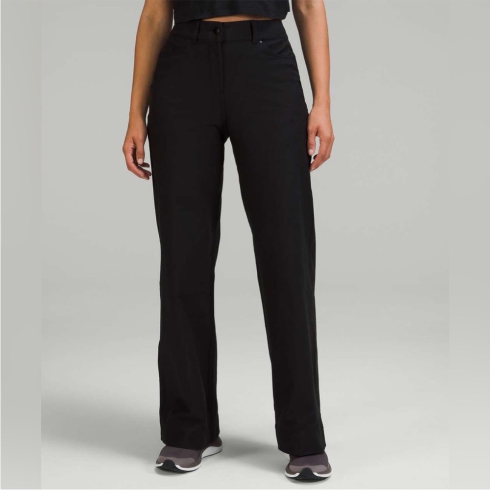 Lululemon City Sleek 5 Pkt Wide Leg Black Pants